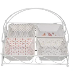 4 coupelles avec support blanc