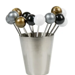 12 piques à bigorneaux avec pot