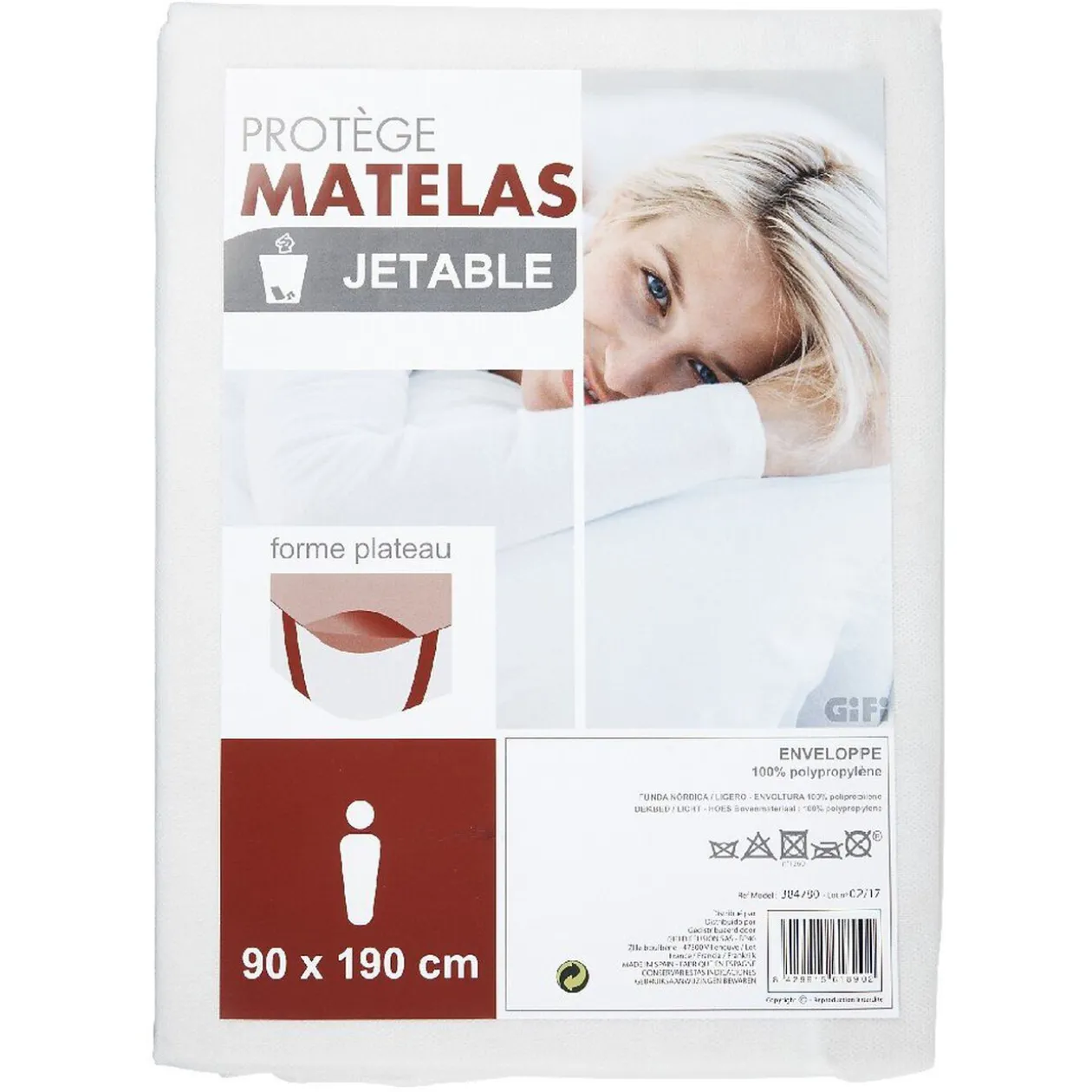 Alèse jetable blanche 1 place