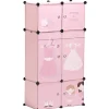 Armoire dressing rose pour enfant design princesse