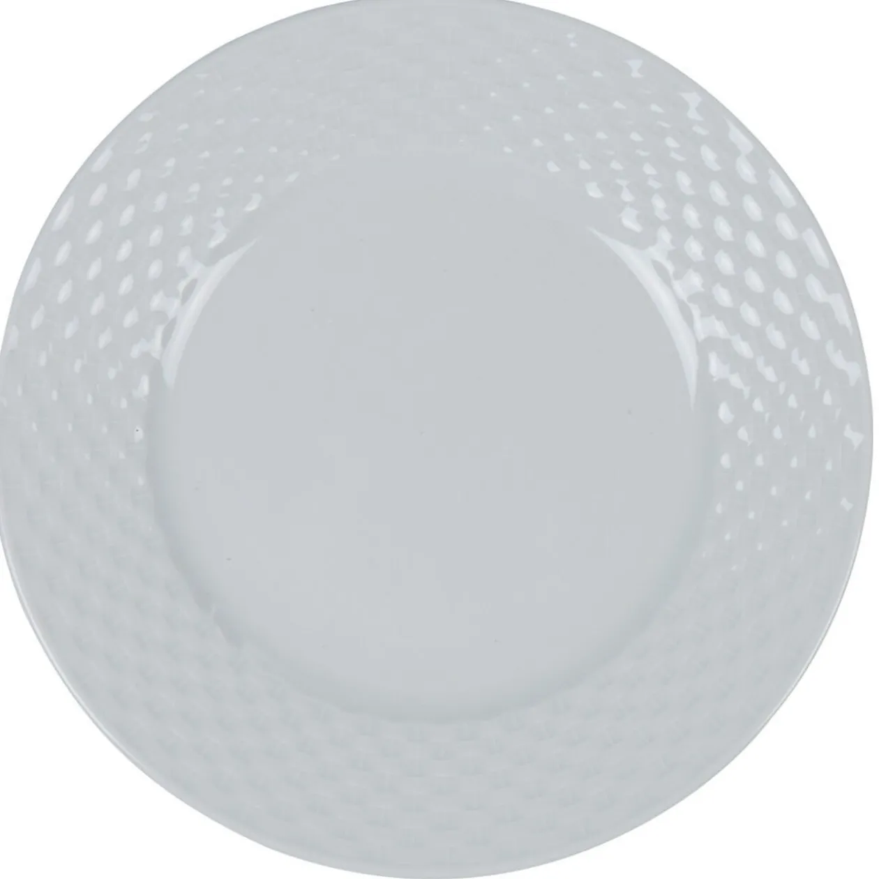 Assiette à dessert blanche ronde aile damassée