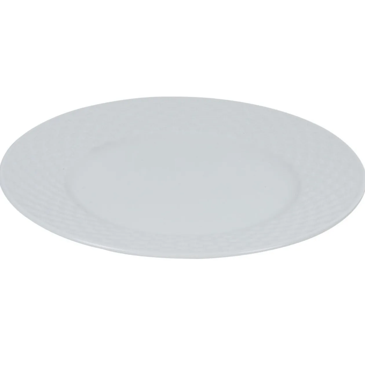 Assiette à dessert blanche ronde aile damassée