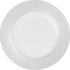 Assiette à dessert blanche bordure brillante