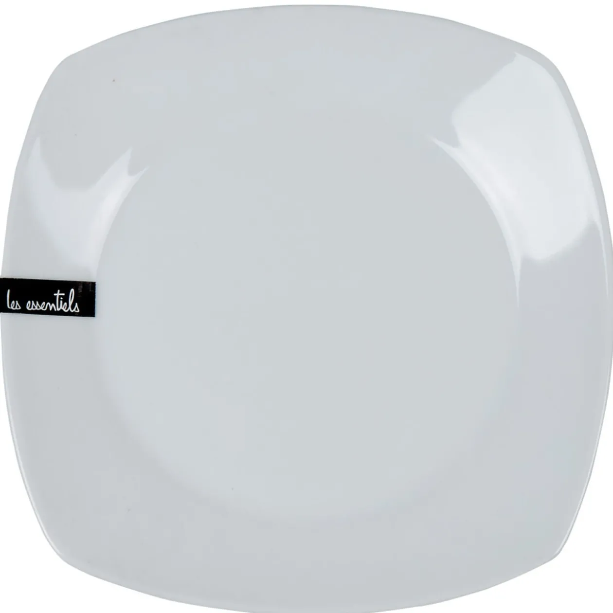 Assiette à dessert carrée blanche Les essentiels