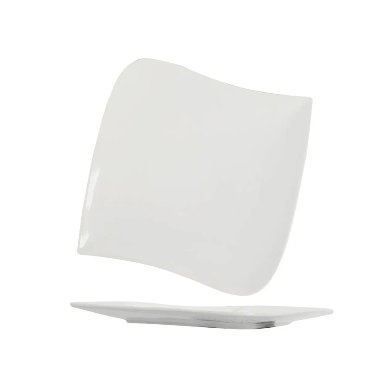 Assiette à dessert carrée blanche