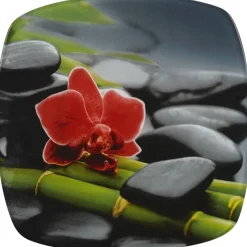 Assiette à dessert design galet noir