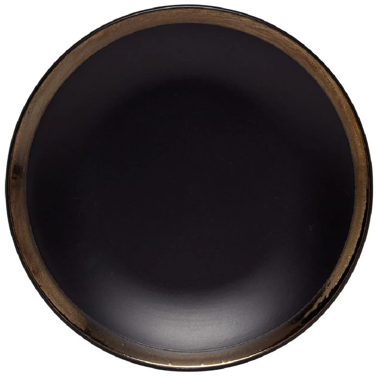 Assiette à dessert en faïence avec liseré doré