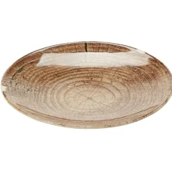 Assiette à dessert en faïence imitation bois Ø20 cm