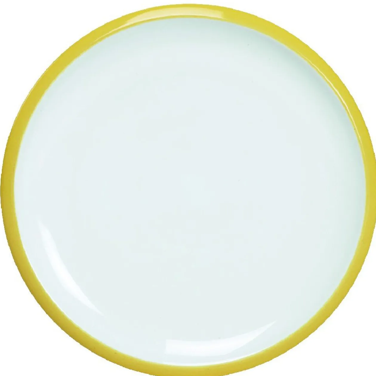 Assiette à dessert en faience contour bicolore