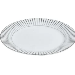 Assiette à dessert en porcelaine motif argenté