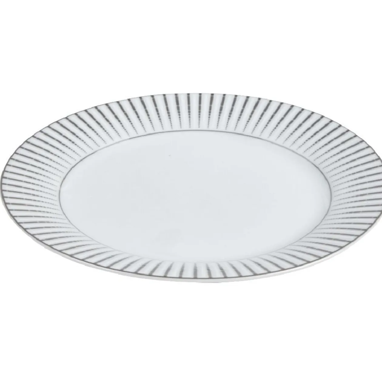 Assiette à dessert en porcelaine motif argenté