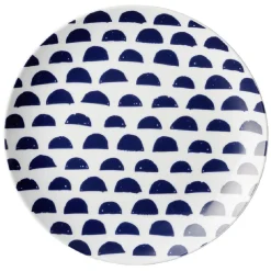Assiette à dessert en porcelaine décor bleu Ø 19 cm
