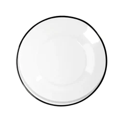 Assiette à dessert en verre transparent bord noir Ø20cm