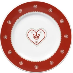 Assiette à dessert faïence motif coeur