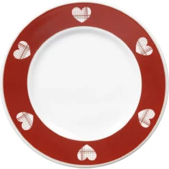 Assiette à dessert faïence motif coeur