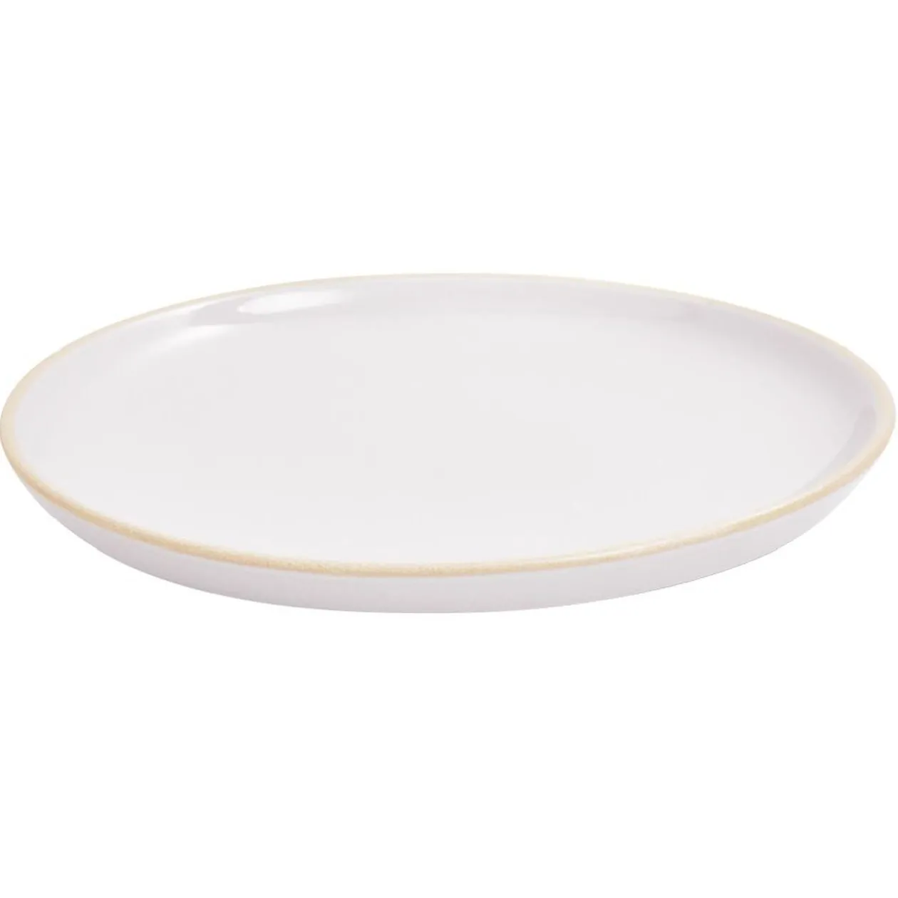 Assiette à dessert faïence gris avec liseré crème