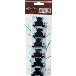 Attache serviette ourson bleu x6