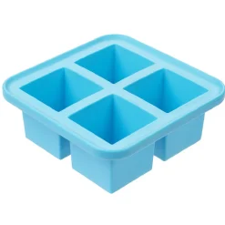 Bac à glaçon XXL en silicone 4 compartiments blanc/bleu