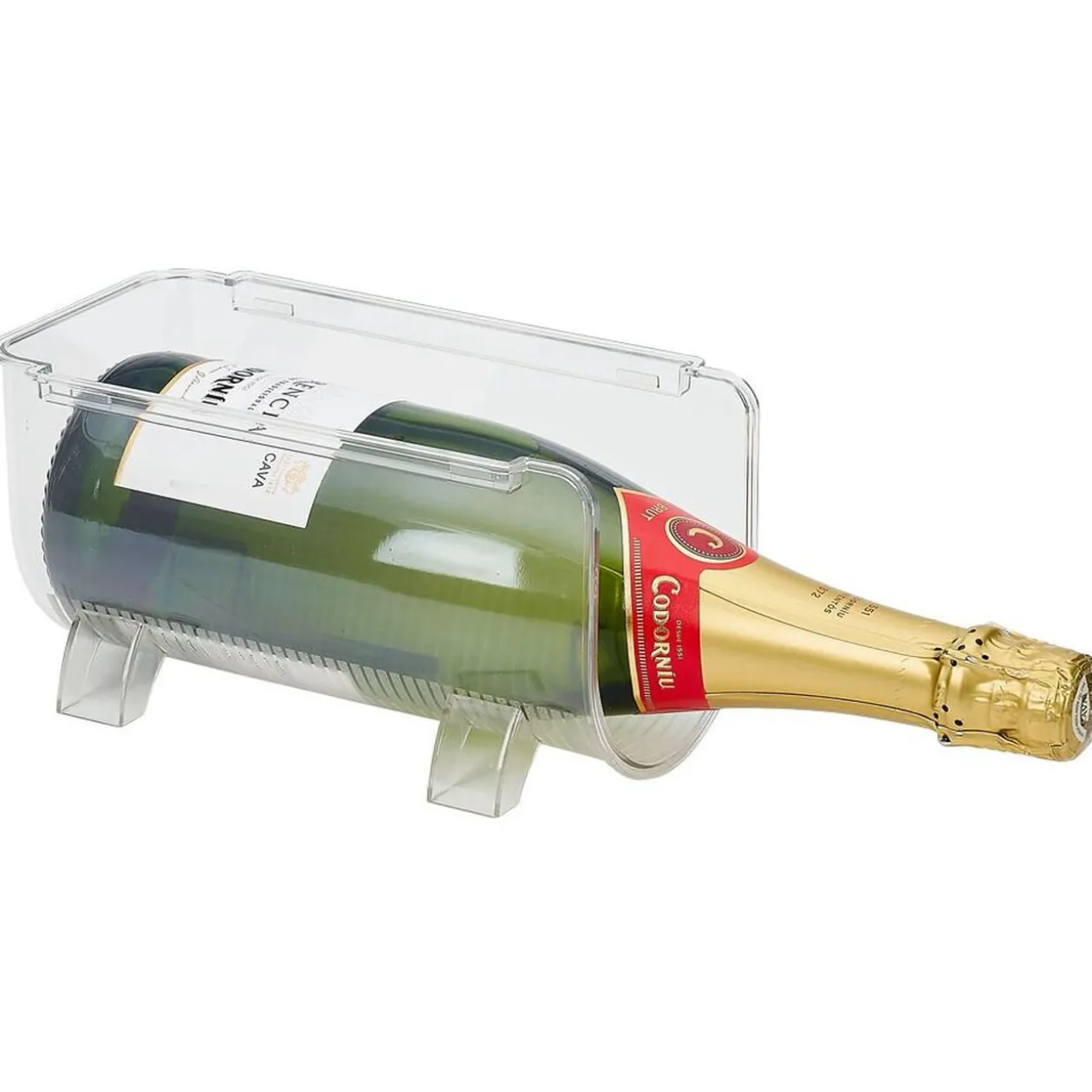 Bac porte-bouteille transparent pour frigo