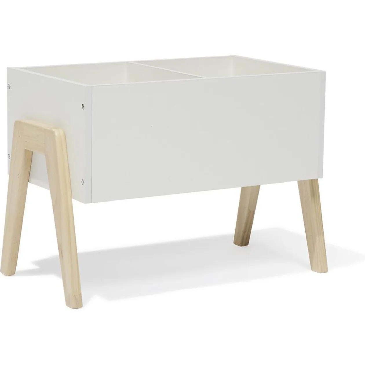 Bac rangement enfant Écolier MDF et pin blanc - L52,8xP29,7xH38,5 cm