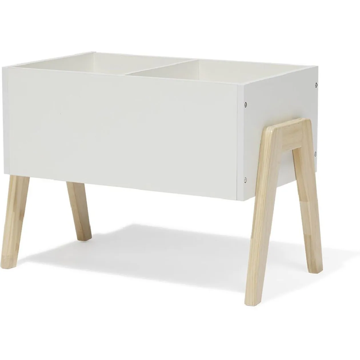 Bac rangement enfant Écolier MDF et pin blanc - L52,8xP29,7xH38,5 cm