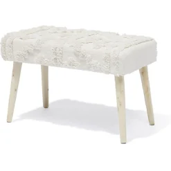 Banc bout de lit Tiago beige - L60xP32xH40 cm