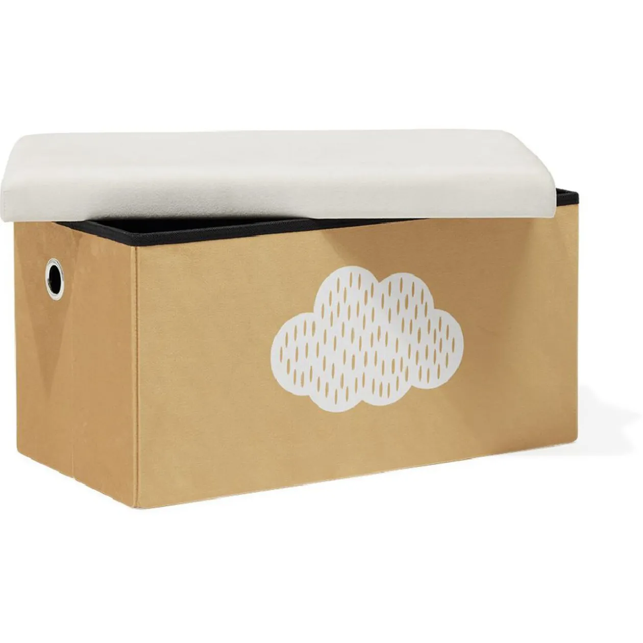 Banc coffre Clara nuage orange - L60xP32xH32 cm