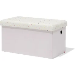 Banc coffre Clara violet pâle et pois - L60xP32xH32 cm