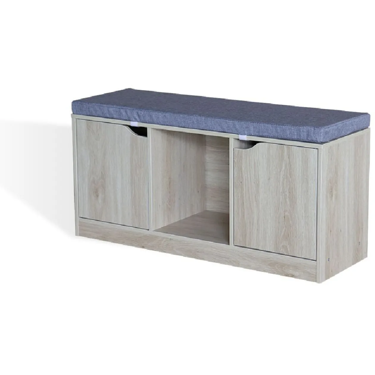 Banc range chaussures Adam en bois 2 portes naturel