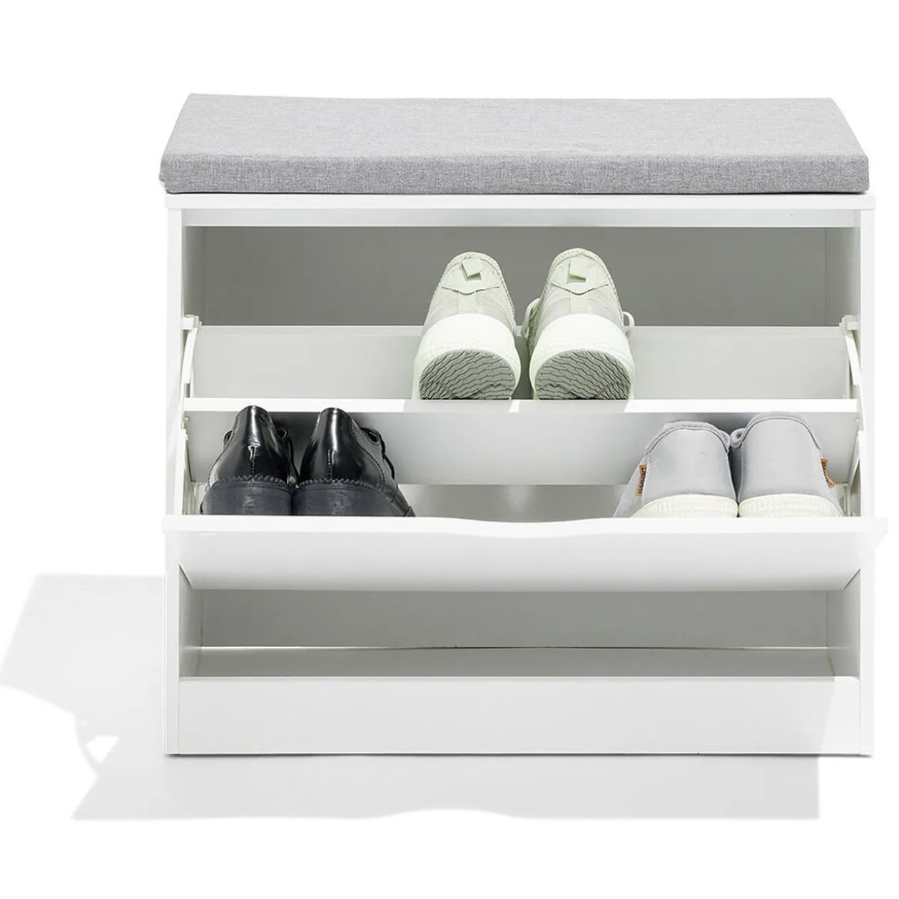 Banc range-chaussures Krys blanc 60x30xH51cm