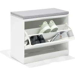 Banc range-chaussures Krys blanc 60x30xH51cm