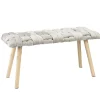 Banc Tressia en bois gris et naturel 80x33xH42cm