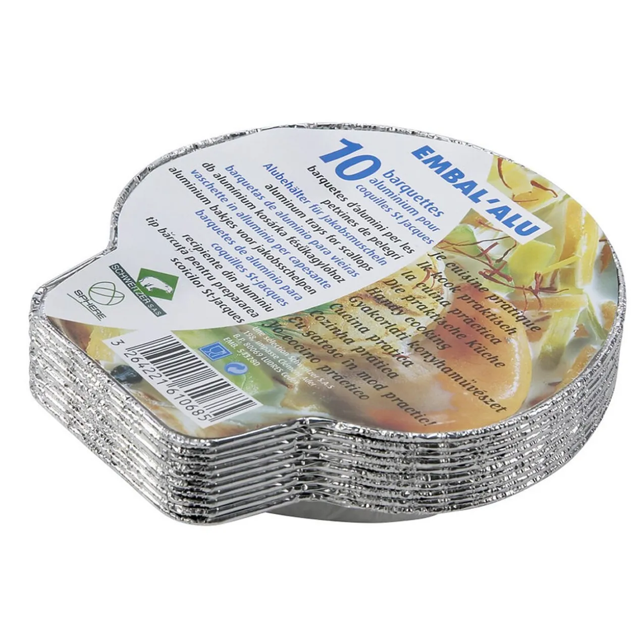 Barquettes coquilles St Jacques aluminium x10