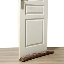 Bas de porte imitation fourrure marron