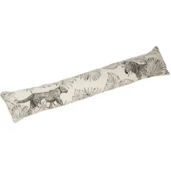 Bas de porte imprimé feuilles léopard zèbre beige et noir