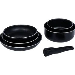 Batterie de cuisine 6 pièces aluminium noir