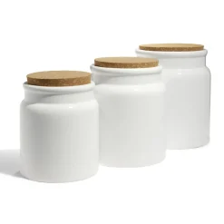 Bocal en céramique avec couvercle en liège Ø13xH15cm