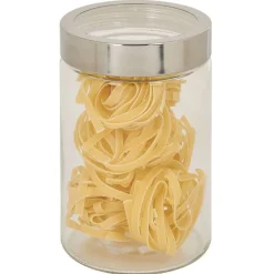 Bocal en verre transparent couvercle inox 1,2L - Ø11xH.17cm