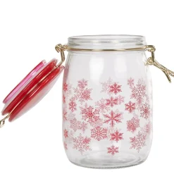 Bocal flocon rouge Noël