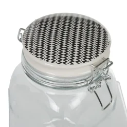 Bocal hermétique carré verre couvercle motif ethnique 750 ml