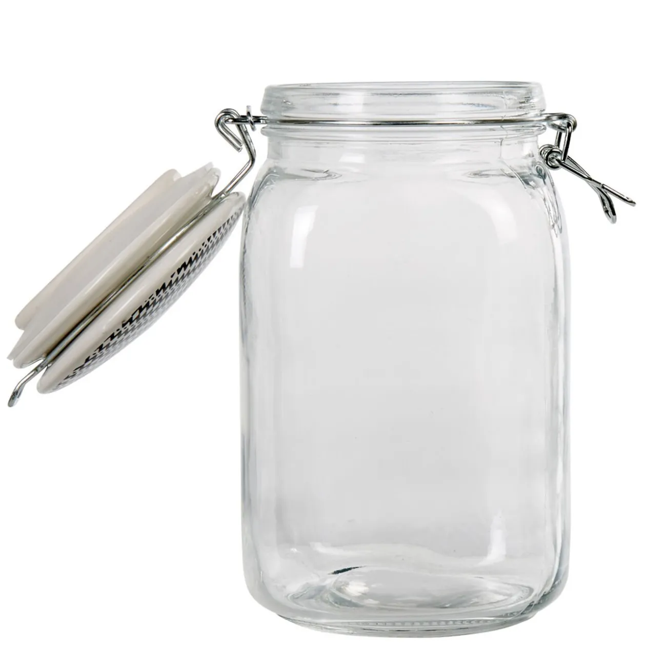 Bocal hermétique transparent avec couvercle design ethnique 1,5 L