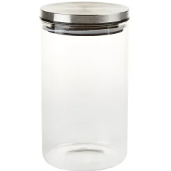 Bocal hermétique verre transparent couvercle métal silicone
