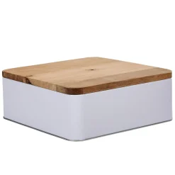 Boîte à biscuit rectangulaire blanc naturel