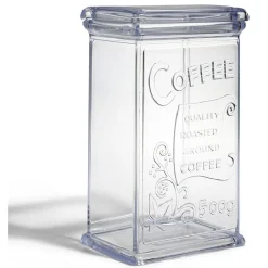 Boîte à café 500g en plastique transparent 11,5x9xH19cm