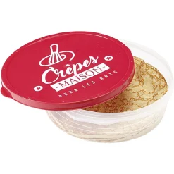 Boîte à crêpes ronde avec couvercle design rouge