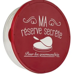 Boîte à crêpes ronde avec couvercle design rouge