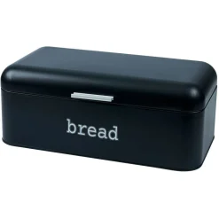 Boîte à pain en métal noir 23x42x16,5cm