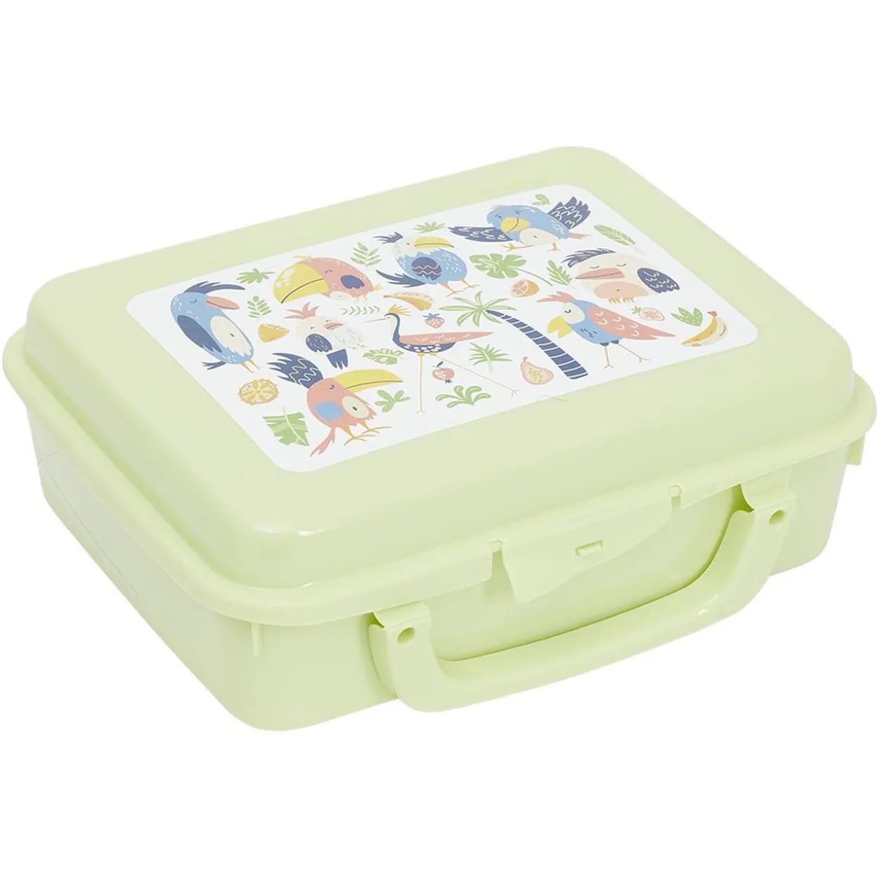 Boîte à sandwich rectangulaire avec anse plastique jaune 16x20xH7cm