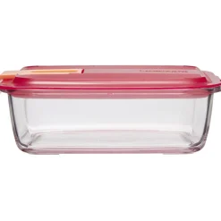 Boîte alimentaire Luminarc verre Esay Box transparent et rouge 122 cl