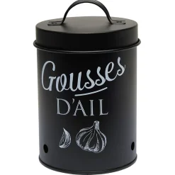 Boîte de conservation métal noir pour ail